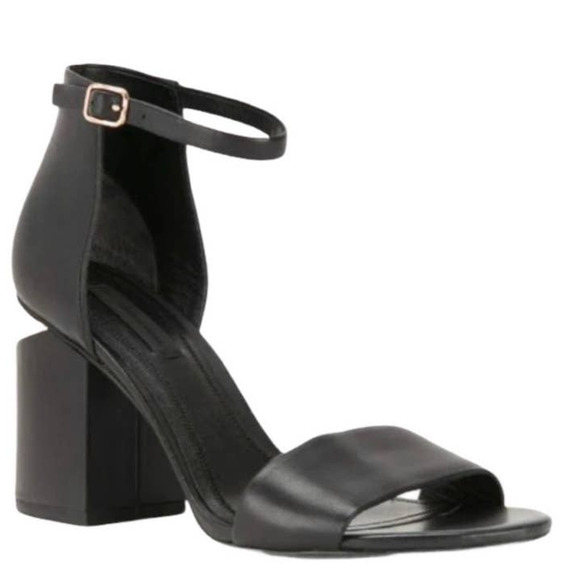 Alexander Wang Shoes - Alexander Wang Abby Black Utilitarian Ankle Strap Open Block Heels Sandal 10.5